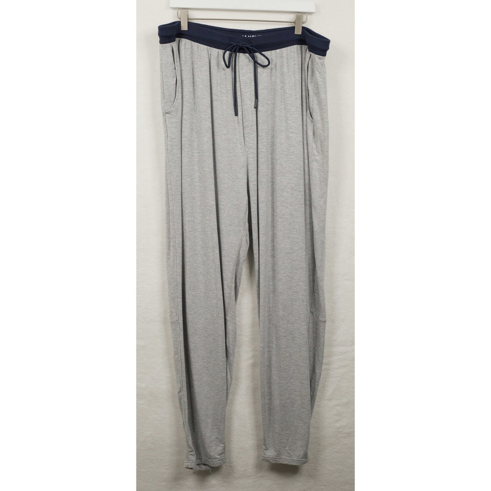 JAMBYS Lounge Pajama Pants Drawstring Modal Long Joggers Grey Navy Mens Sz XXL